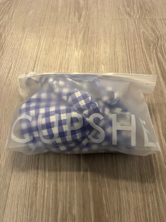 Cupshe Blue White Gingham Ruffle Bikini Set - Picture 6 of 6